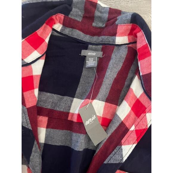 NWT Plaid Y2K Aerie long sleeve with shorts romper size XS cute and stylish - Picture 2 of 7